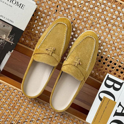 Tasseled Hidden-Heel Closed-Toe Half Slippers For Women by Dropshipman