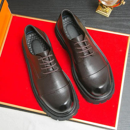 Business Formal Britishstyle Glossy Heightincreasing Leather Shoes by Dropshipman