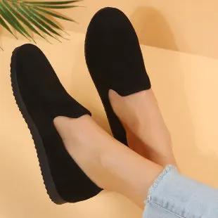 Spring Autumn New Style Slip-on Shoes Flat Solid Color Round Toe For Women by Dropshipman