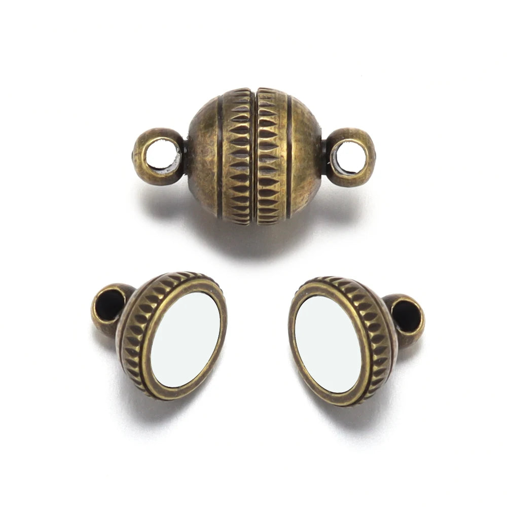 5pcs/lot Copper Strong Magnetic Clasps Round End Clasp Connectors For Jewelry Making DIY Handmade Bracelet Necklaces Accessories by All Mart Bristol Ltd