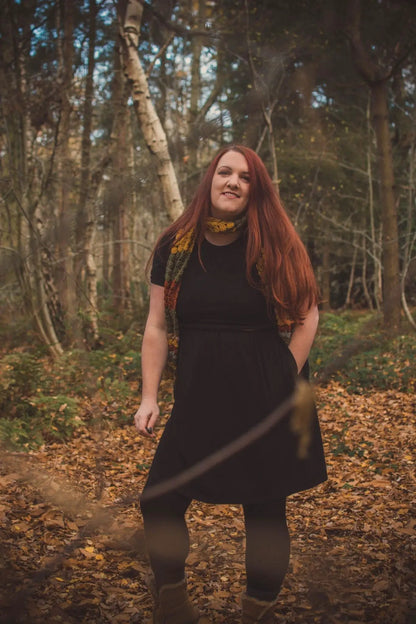 Casey Black Cotton Breastfeeding Skater Dress by Stylish Mum
