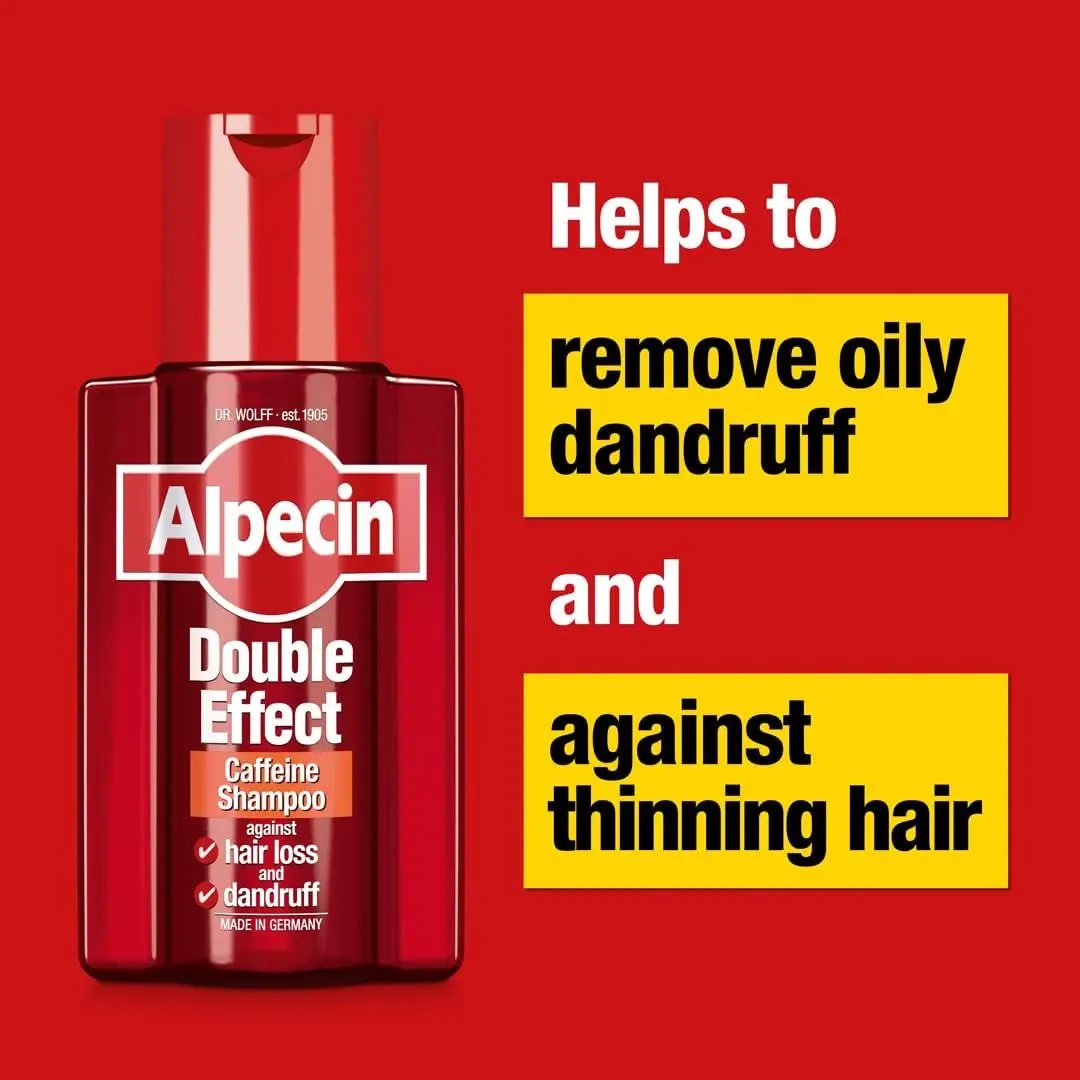 Double Effect Shampoo 3X 200ml - Anti-Dandruff & Natural Hair Growth Formula for Stronger Hair - Energizing Men's Hair Care Made in Germany by All Mart Bristol Ltd