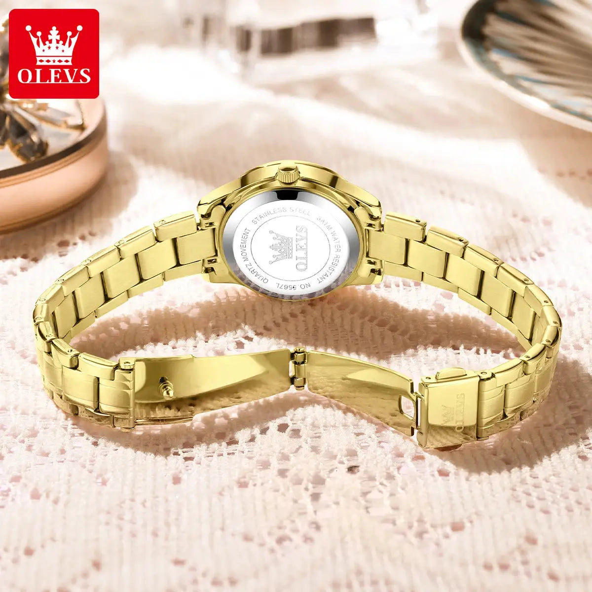 OLEVS Brand Ladies' Watch Quartz Watch Calendar Week Waterproof 5567 by All Mart Bristol Ltd