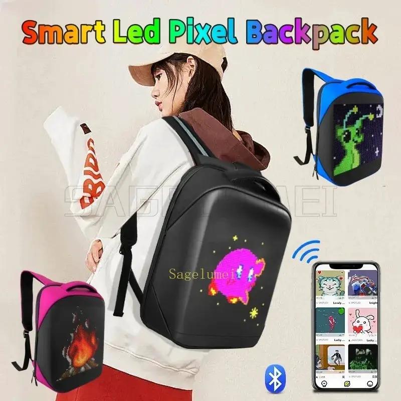 Motorcycle Bags Smart Led Pixel APP Display Screen Intelligent Advertising Business Bag Waterproof Moto Riding Creative Backpack by All Mart Bristol Ltd