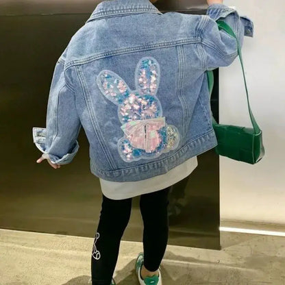 Baby Girls Denim Coat Children's Fashion Jacket Spring Kids Casual Outerwear Autumn Teens Loose Button Clothes 2-10 Years Old by All Mart Bristol Ltd