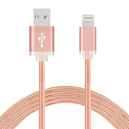 FX Powabud Nylon Braided USB Data Cable for Phone[Rose Gold] by FX