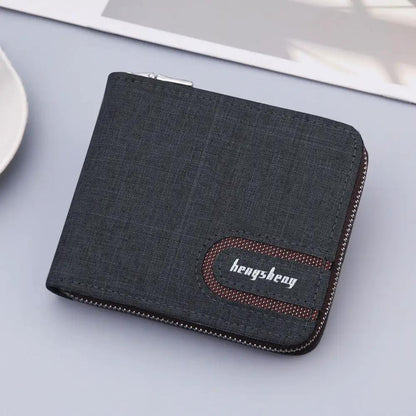 Mens Canvas Short Multifunctional Wallet by Dropshipman