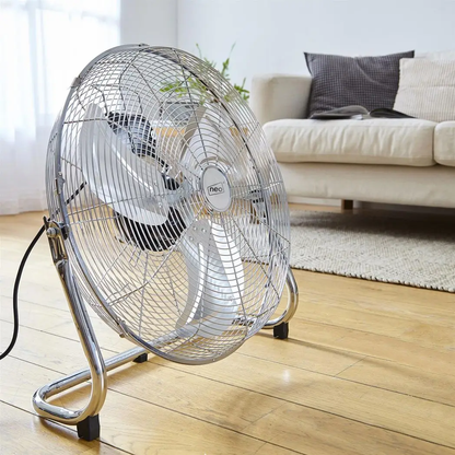 Neo High Velocity Chrome Metal Floor Freestanding Fan � 16 Inch by Neo