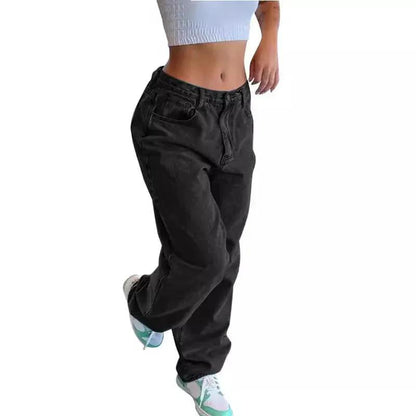 Casual Retro Loose Denim Trousers Women by All Mart Bristol Ltd