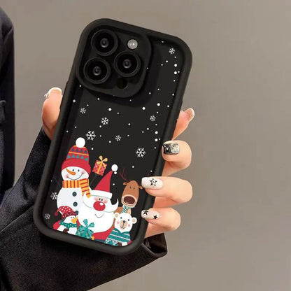 Cute Santa Claus Phone Case Frosted Advanced Christmas Pattern Case For Phone Shockproof Soft Silicone Phone Cover by Dropshipman