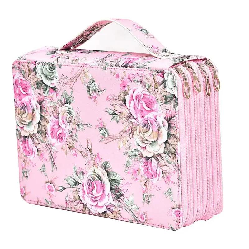 200 Hole Portable Canvas Pencil Case, Pencil Stationery Shockproof Storage Bag, Large Capacity Stationery Box by All Mart Bristol Ltd