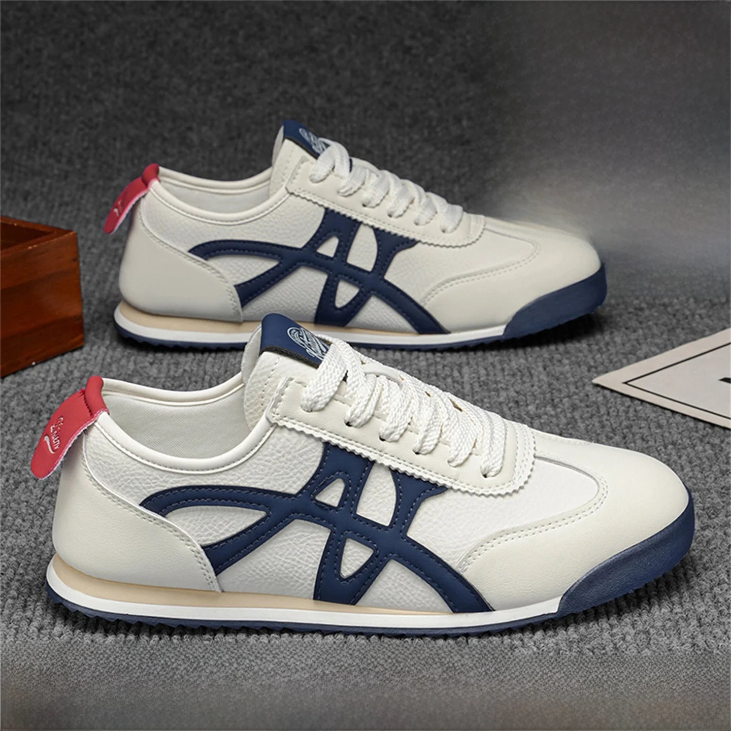 Pu'er Agan Men's Shoes Casual Flat Leather Dequn Shoes Spring 2026 New Trend Brand High-End Sensation White Sneakers by All Mart Bristol Ltd
