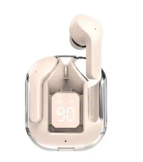 New Mini Transparent Wireless Bluetooth Headset Digital Display ENC Noise Reduction True Wireless Sports Music by Dropshipman