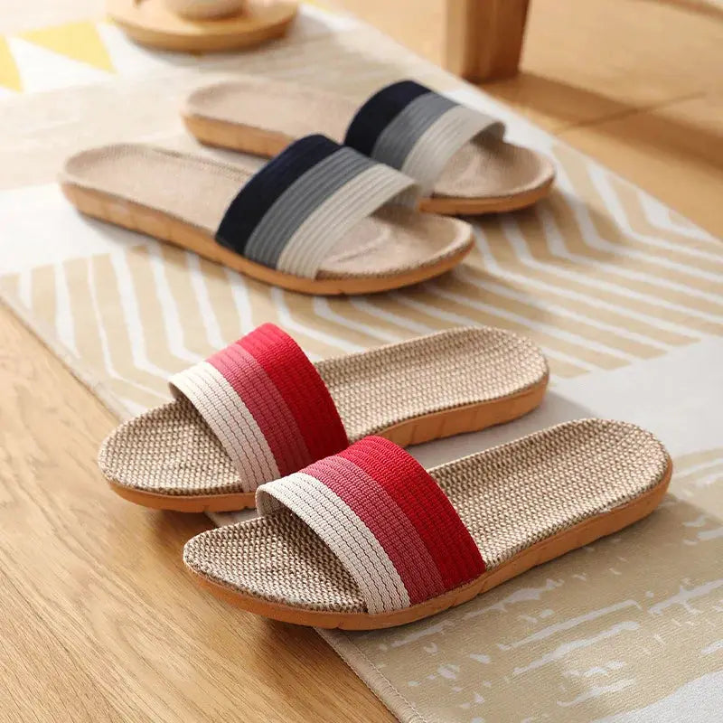 Hemp Women's Slippers Flats Home 2026 Spring Summer Designer Woman Shoes Casual Indoor Slides Couple Soft Sole Non-Slip Floor by All Mart Bristol Ltd