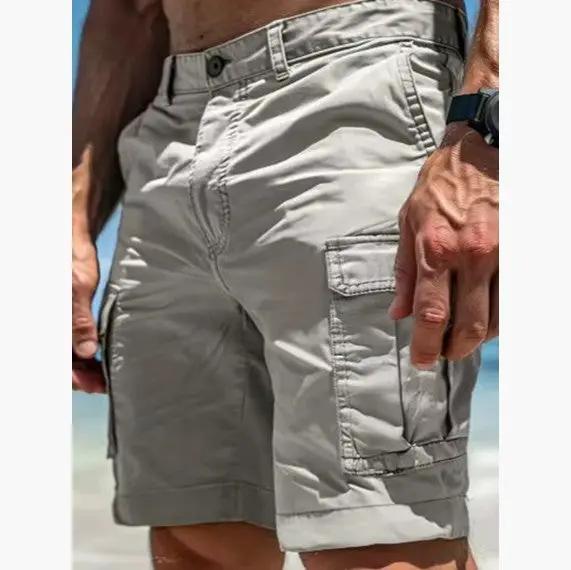 Men's Cargo Shorts Summer Multi-Pocket Button Zipper Pants With Pockers Fashion Beach Pants by Dropshipman
