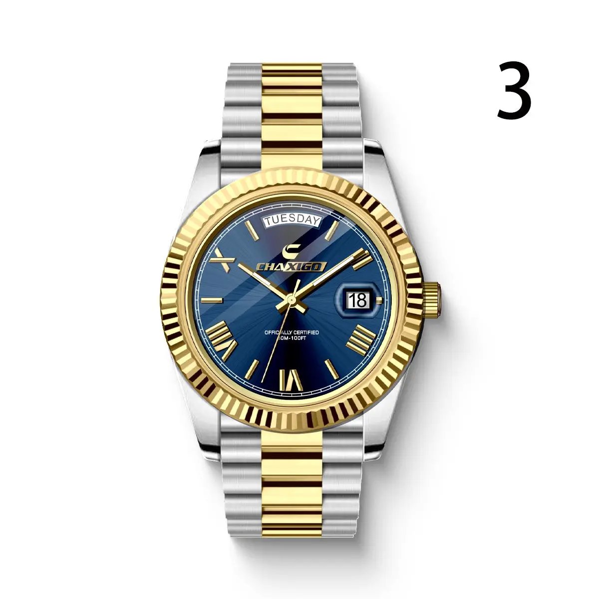 Fashion Men's Watch Steel Band Large Dial Quartz Wrist Watch by Dropshipman