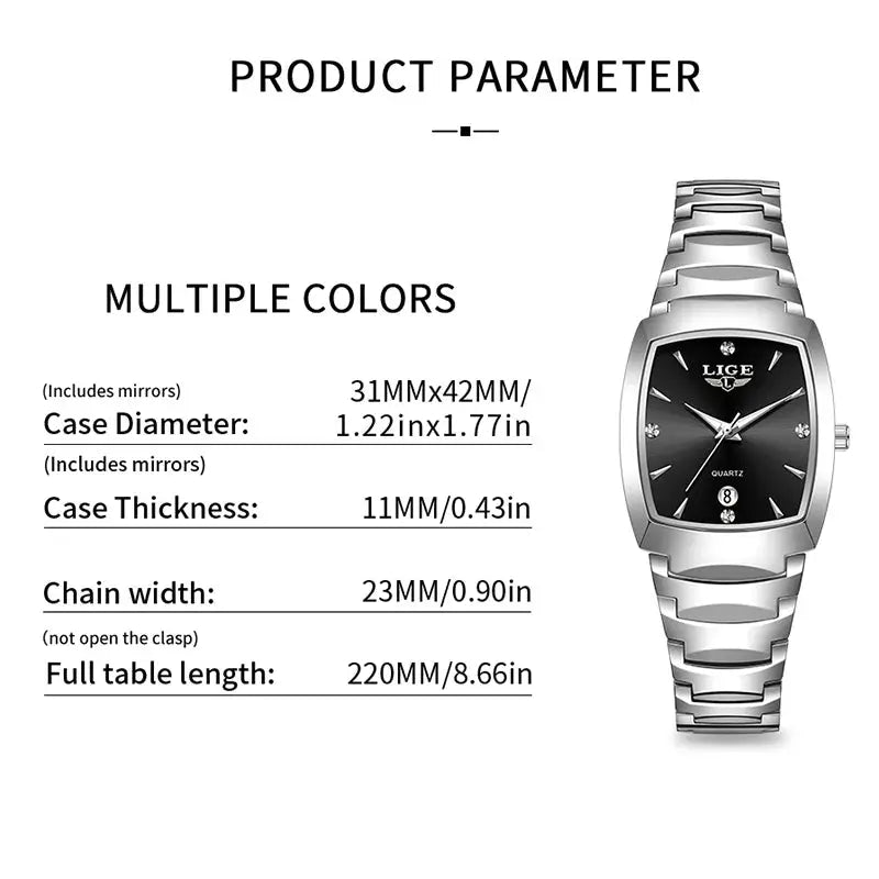 LIGE Watch women Business Luxury Ladies clock female waterproof watches Fashion quartz Simple Watch for Wome montre femme+BOX by All Mart Bristol Ltd
