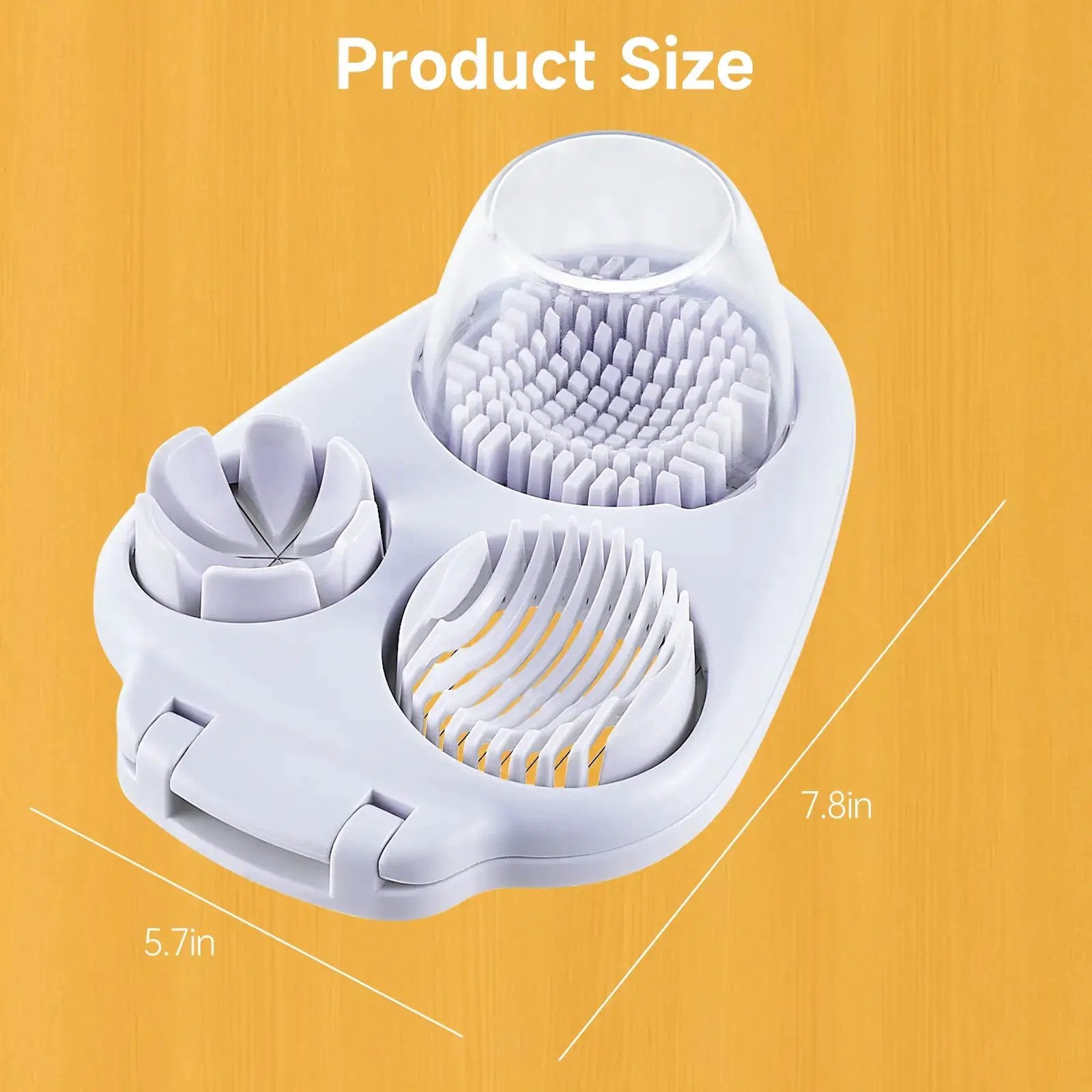 3-In-1 Multifunctional Egg Slicer, Stainless Steel Egg Cutter for Boiled Eggs, Century Eggs, Strawberry and Soft Fruits, Easy Egg Slicer Chopper for Salads, Bento and Kitchen Prep by All Mart Bristol Ltd
