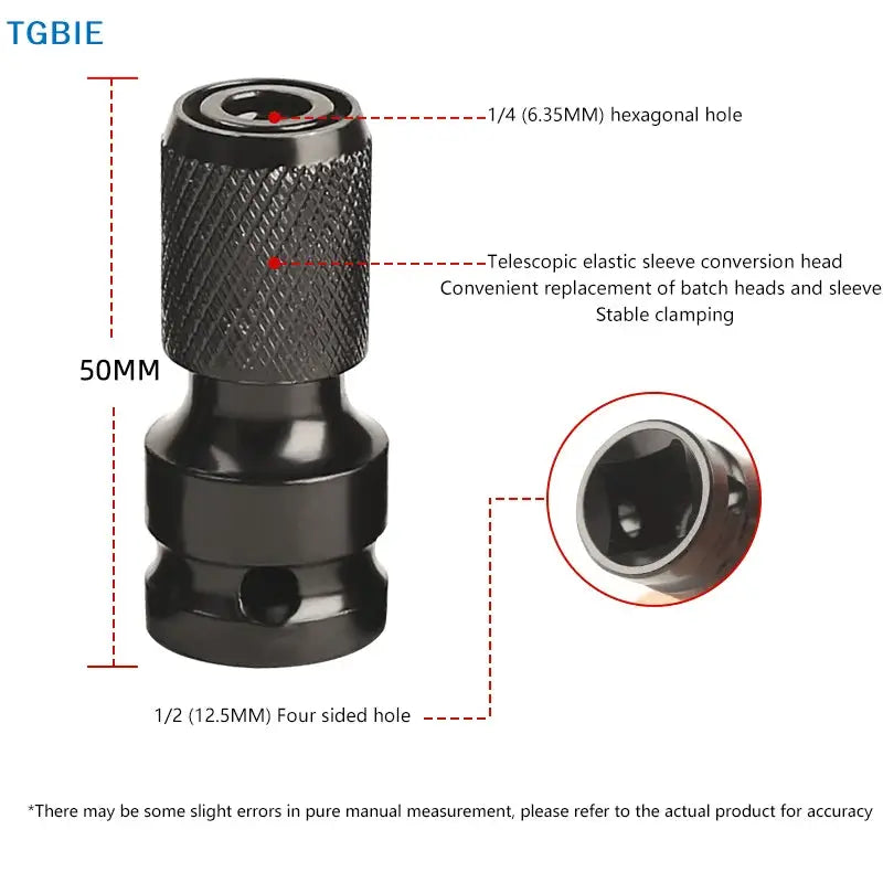 [TL]【TL】Impact Screwdriver Bit Holders,1/2-Inch Square Drive To 1/4-Inch Quick Release Hex Socket Adapter With Screwdriver Bits by All Mart Bristol Ltd
