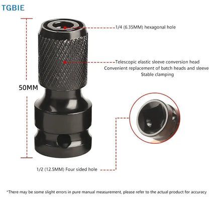 [TL]【TL】Impact Screwdriver Bit Holders,1/2-Inch Square Drive To 1/4-Inch Quick Release Hex Socket Adapter With Screwdriver Bits by All Mart Bristol Ltd