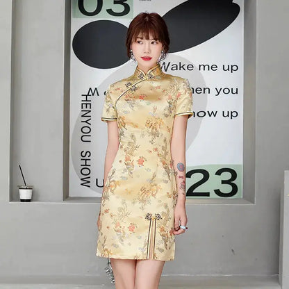 2026 New Cheongsam Short Daily Banquet Skirt New Spring and Summer Improved Chinese Style by All Mart Bristol Ltd