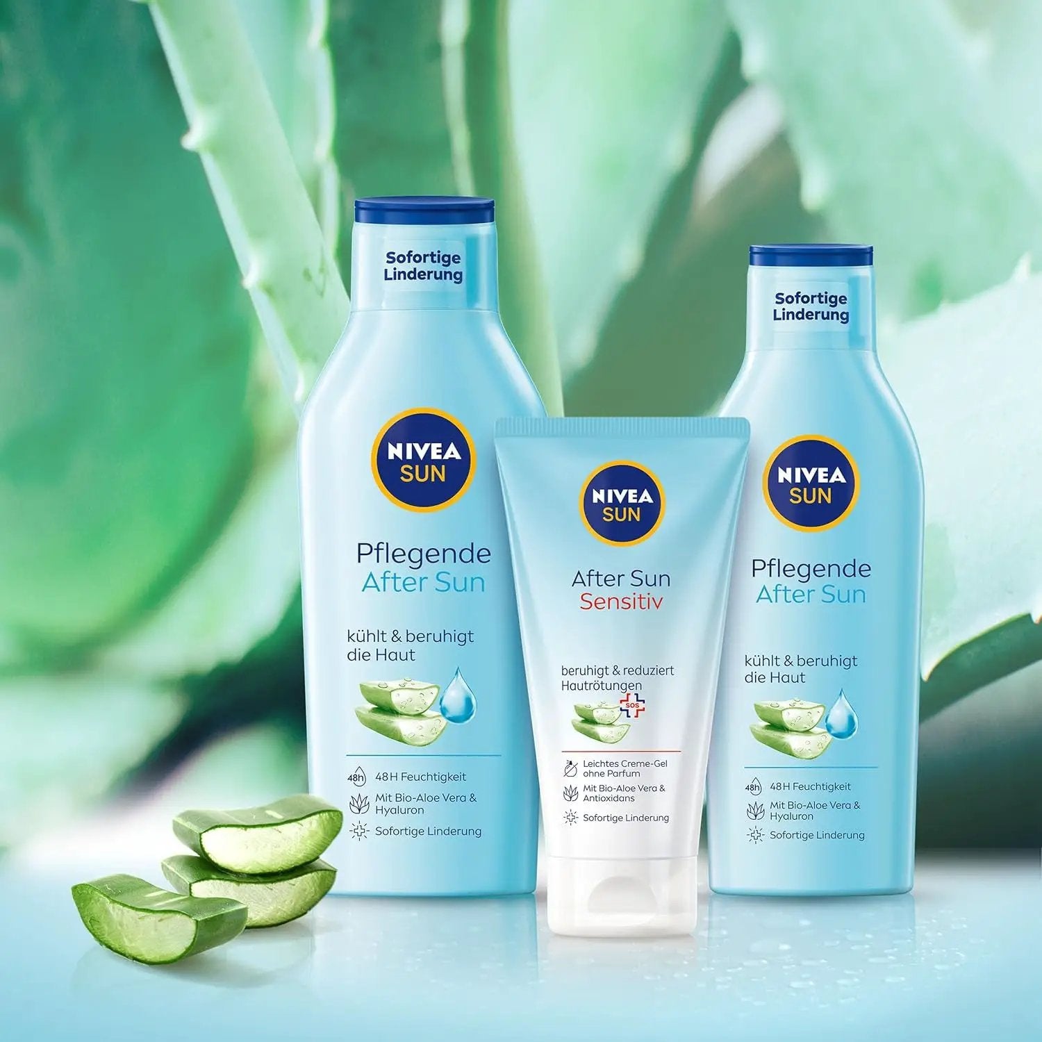 NIVEA SUN After Sun Sensitive SOS Cream Gel - Soothing Cooling Gel with Organic Aloe Vera & Antioxidants for Sensitive Skin (175 ml) by All Mart Bristol Ltd