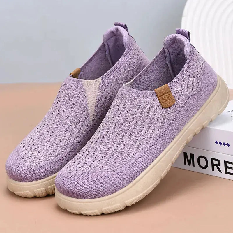 Spring and summer fly-woven breathable mesh shoes for women trendy easiest for matchthick sole loafers comfortable casual shoe by All Mart Bristol Ltd