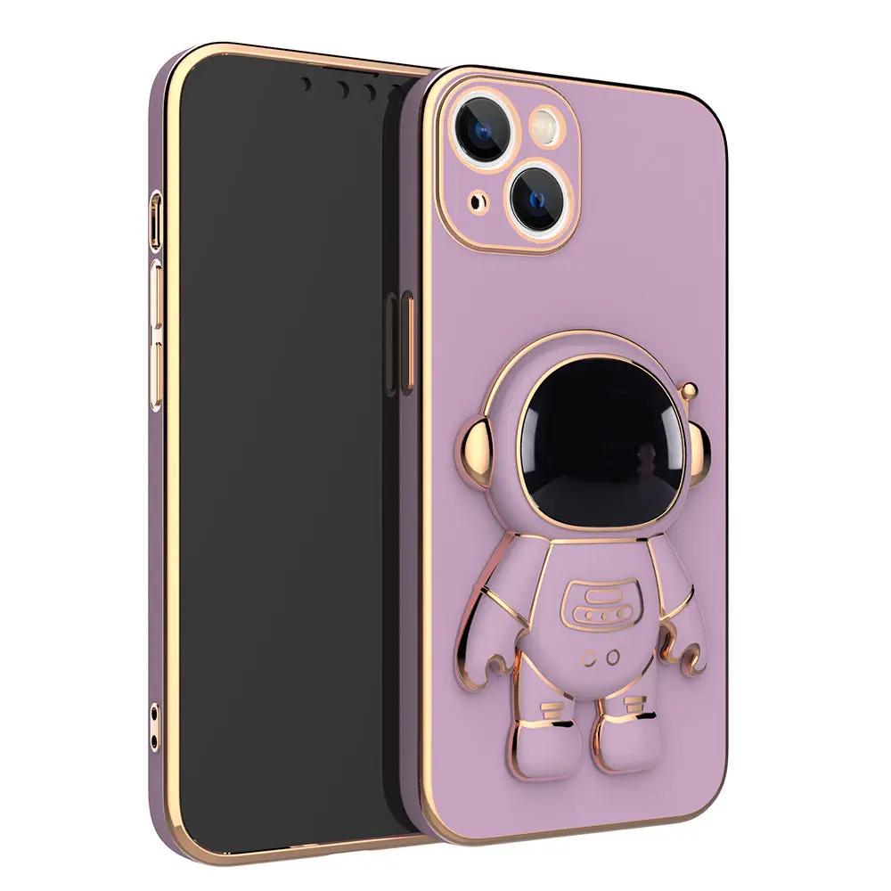 Self-contained Lens Film Mobile Phone Case Electroplating Bracket Protective Cover by Dropshipman