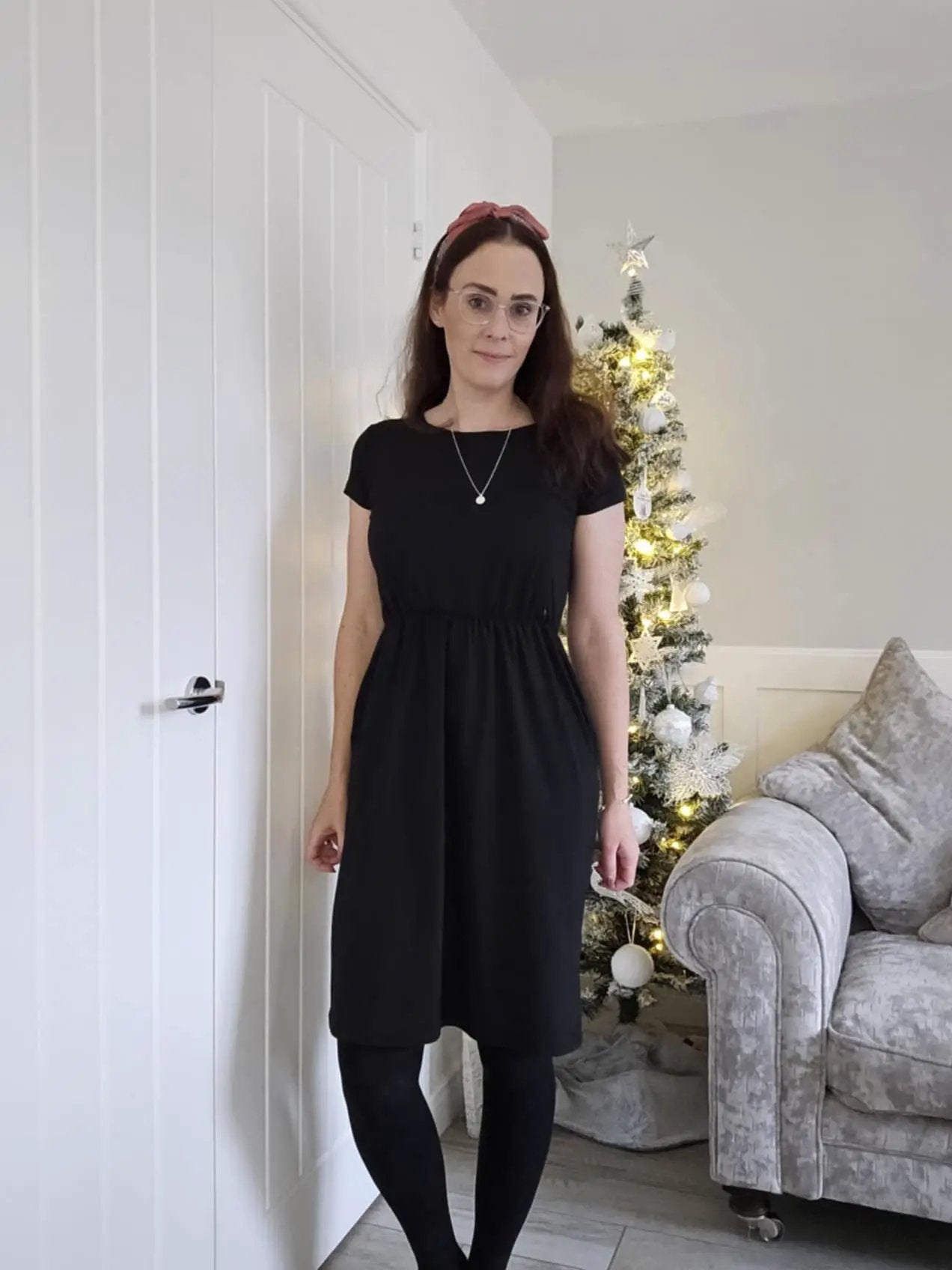 The Knee Length Breastfeeding Dress - Classic Black by Stylish Mum