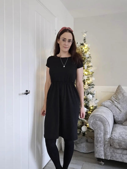 The Knee Length Breastfeeding Dress - Classic Black by Stylish Mum