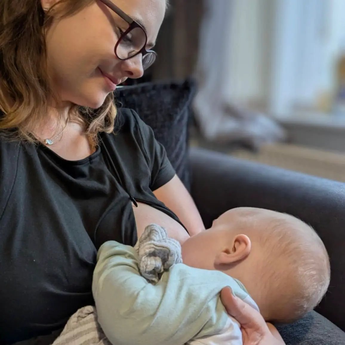 The Knee Length Breastfeeding Dress - Classic Black by Stylish Mum