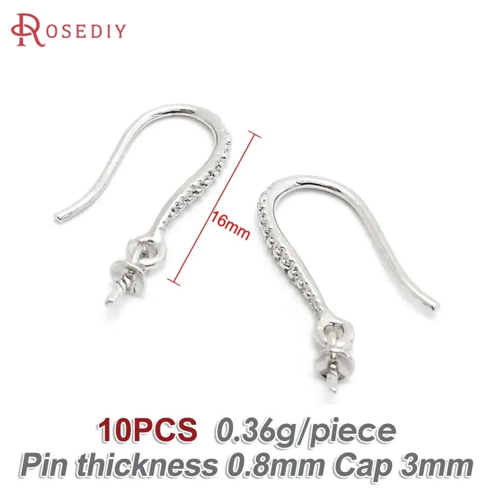 18K Gold Color Brass Can fit Half Hole Beads with Half Pins Earrings Hooks High Quality Jewelry Making Diy Findings Accessories by All Mart Bristol Ltd