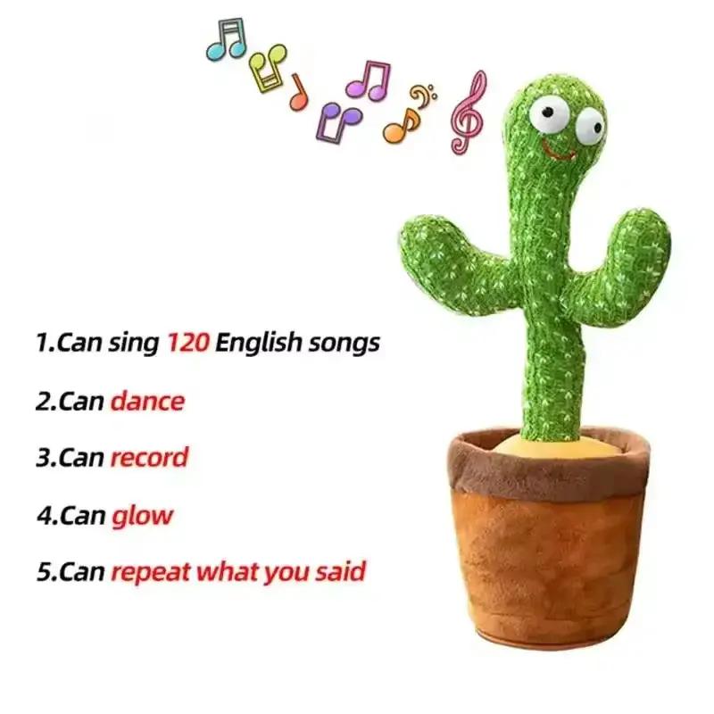 1Pc Dancing Cactus Toy,Repeat Talking ,Song Speaker Wriggle Dancing Sing Talk, Plushie Stuffed ,Interaction and Decoration by All Mart Bristol Ltd