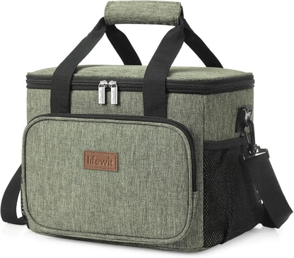 Stylish Black Insulated Lunch Bag - 9L Soft Cooler Tote for Adults, Perfect for 12 Cans by All Mart Bristol Ltd