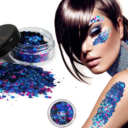 Beautz Chunky Glitter Available in 5 Varieties 10ml pot with 5g of Cosmetic Glit[Mermaid] by Beautz