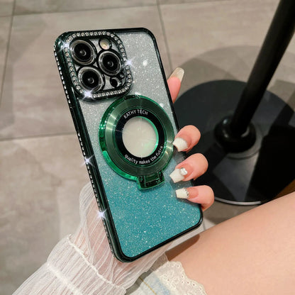 Glitter Tpu Electroplating Magnetic Bracket Phone Case by Dropshipman