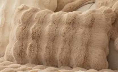 Winter Thickened Rabbit Plush Modern Sofa Cushion by Dropshipman
