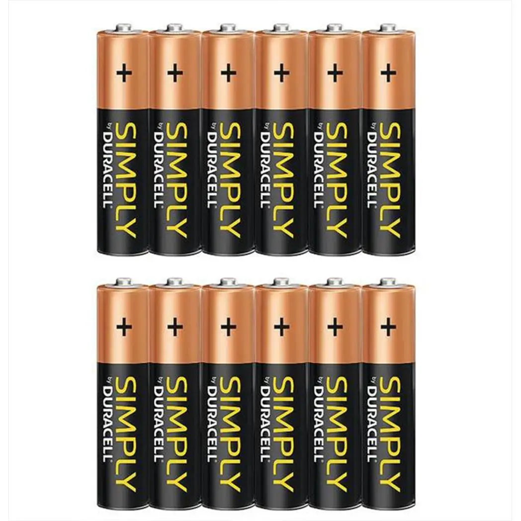 Duracell Simply AA Non Rechargeable Batteries, 12 Pack by Duracell