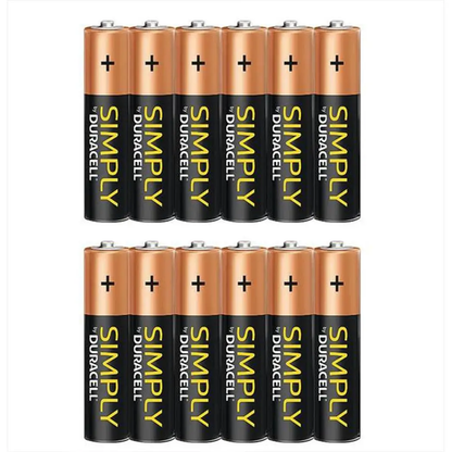 Duracell Simply AA Non Rechargeable Batteries, 12 Pack by Duracell