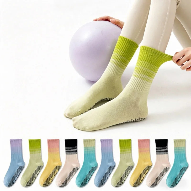 Dreamlikelin 1 Pair Women's Mid-Calf Yoga Socks, Professional Fitness & Pilates Socks Silicone Anti-Slip Grip Breathable Socks by All Mart Bristol Ltd