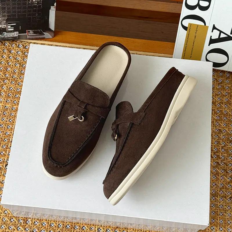 Tasseled Hidden-Heel Closed-Toe Half Slippers For Women by Dropshipman