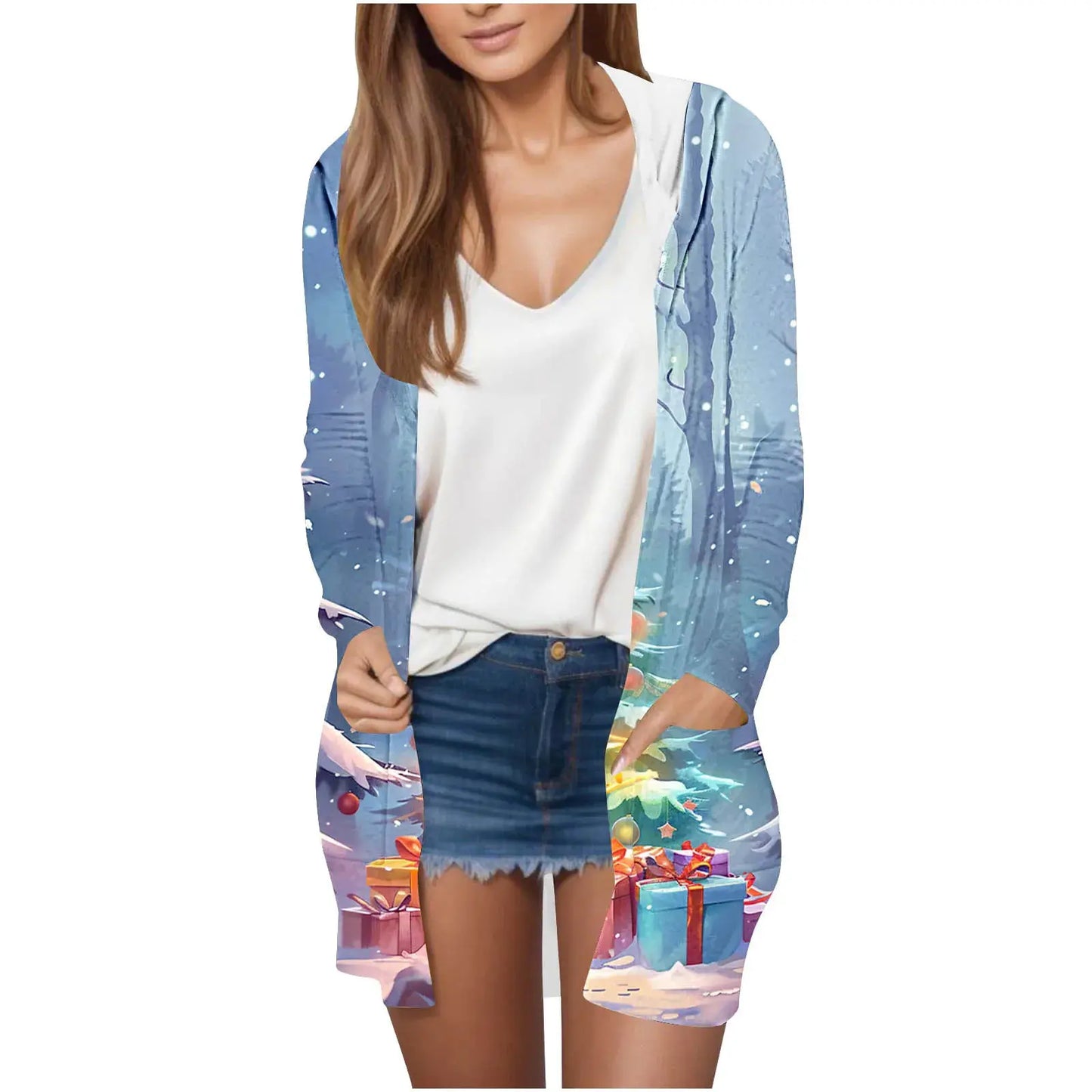 Manufacturer Cross-Border Women's Fashion New Loose Simple Pocket Hooded Cardigan Jacket by All Mart Bristol Ltd