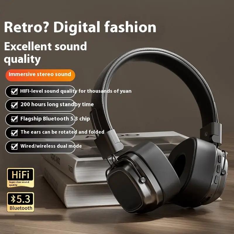 Retro Wireless Bluetooth-compatible 5.3 Head-mounted Dynamic Bass Boost Headset by Dropshipman