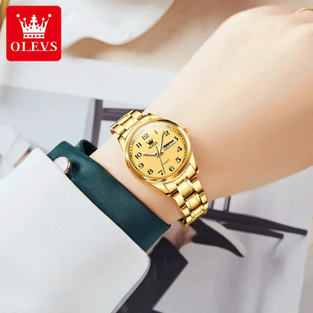 OLEVS Brand Ladies' Watch Quartz Watch Calendar Week Waterproof 5567 by All Mart Bristol Ltd