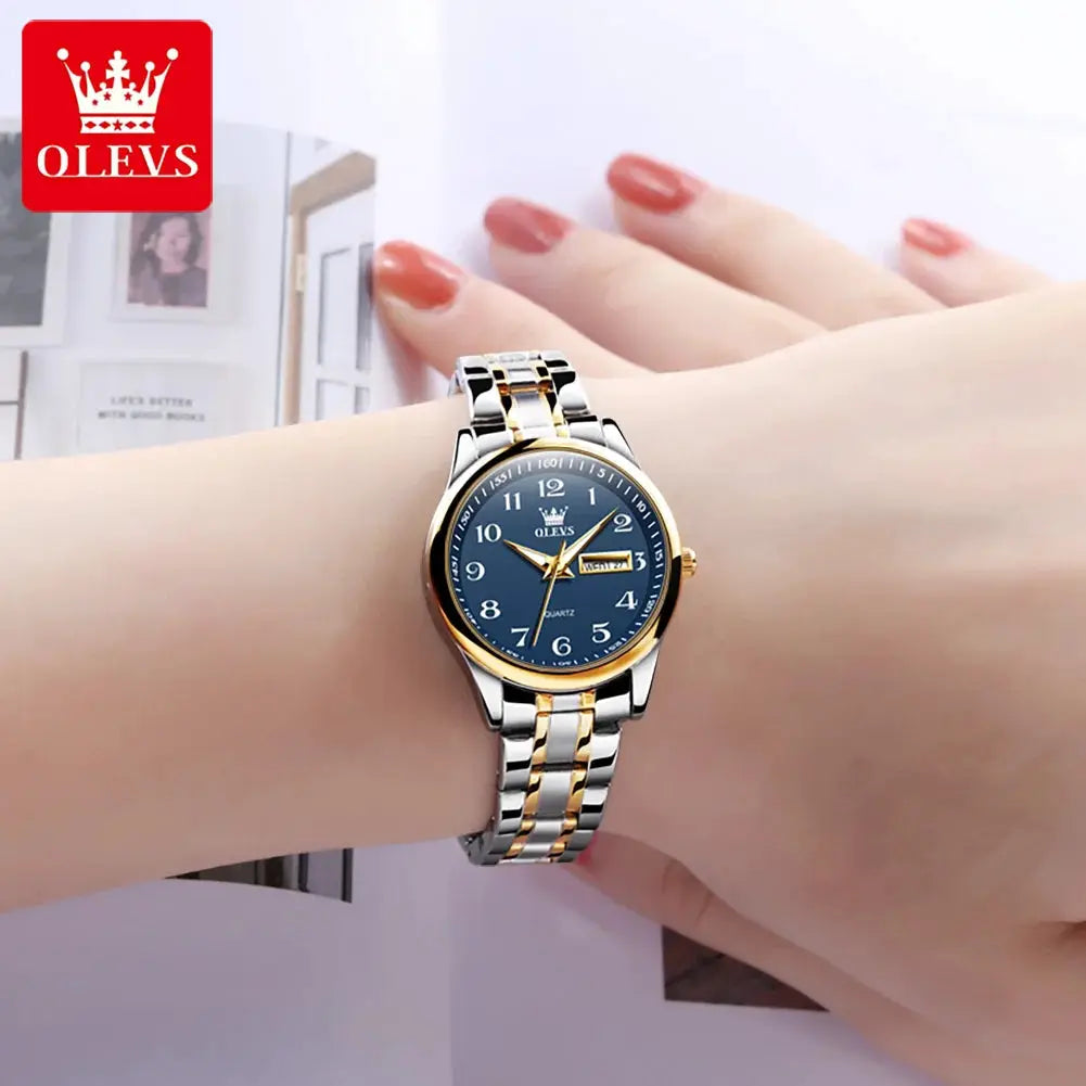 OLEVS Brand Ladies' Watch Quartz Watch Calendar Week Waterproof 5567 by All Mart Bristol Ltd
