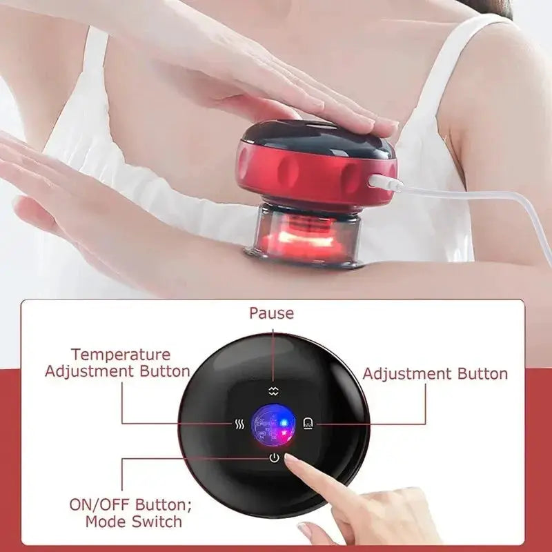 Corded 2-in-1 Heating & Gua Sha Cupping Massager, Intelligent Vacuum for Deep Fascia Release on Back & Neck by All Mart Bristol Ltd