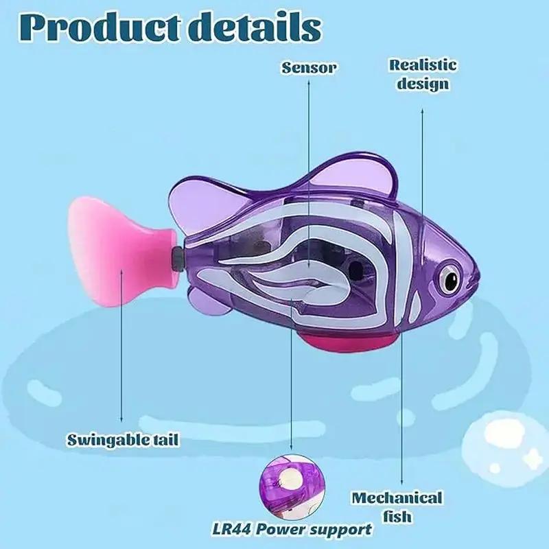 Magic Water-Activated Glowing Swimming Fish, Neon Deep-Sea Disco, Interactive Colorful Robot Fish, Swimming Robotic Luminous Function, Waterproof Aquarium Bath Time Fun.Perfect Gift for Babies & Toddlers by All Mart Bristol Ltd
