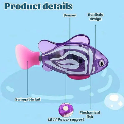 Magic Water-Activated Glowing Swimming Fish, Neon Deep-Sea Disco, Interactive Colorful Robot Fish, Swimming Robotic Luminous Function, Waterproof Aquarium Bath Time Fun.Perfect Gift for Babies & Toddlers by All Mart Bristol Ltd