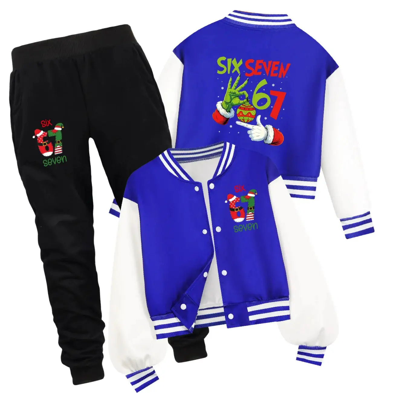 Children's Christmas Six Seven Baseball Hoodie Costume Uniform Casual Spring Autumn Wear for Boys And Girls by All Mart Bristol Ltd