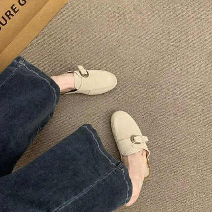 2026 Women's Slip-On Birkenstock Style Mules, French Retro Thick Sole Closed Toe Half Slippers, Casual Outdoor Shoes by Dropshipman